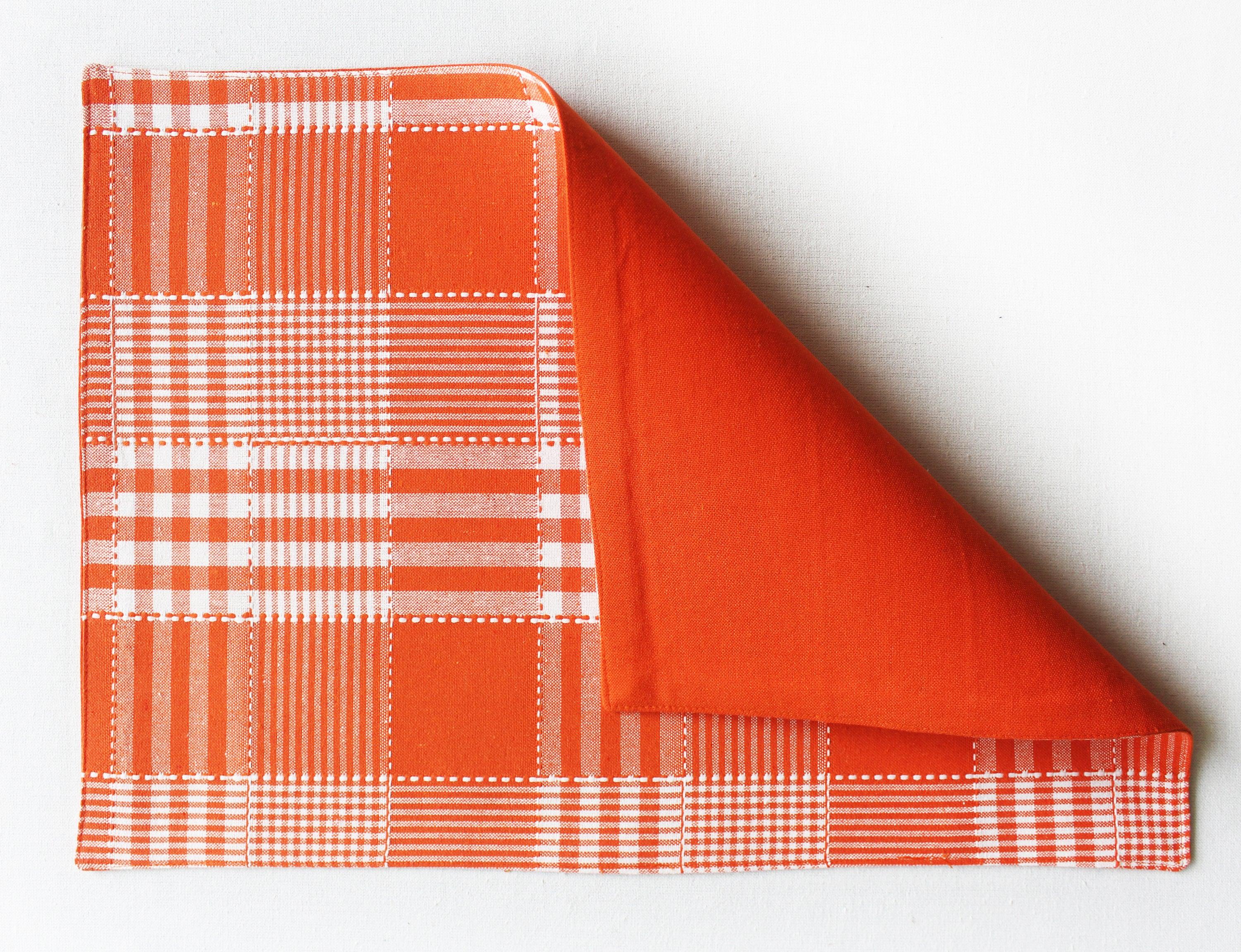 Cotton Track Dobby Orange Table Placemats Pack Of 4