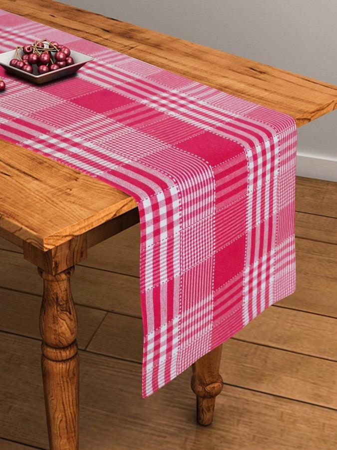 Cotton Track Dobby Rose Table Runner