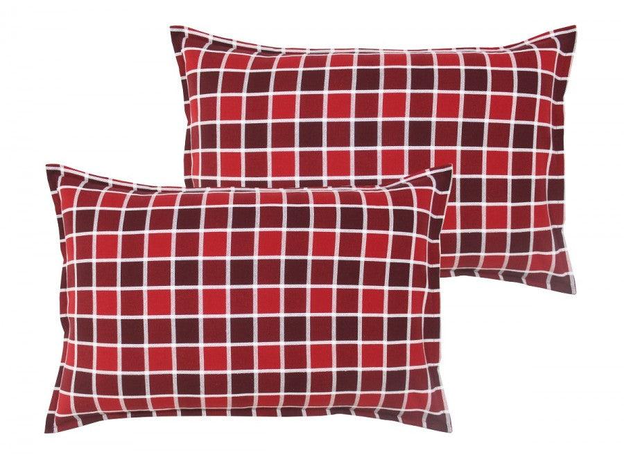 Cotton Xmas Check Pillow Covers Pack Of 2