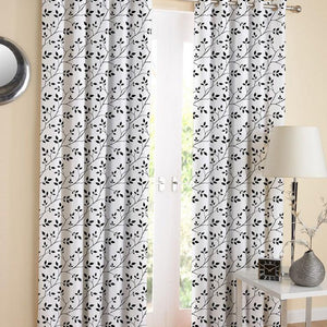 Cotton Small Leaf 7ft Door Curtains Pack Of 2 freeshipping - Airwill