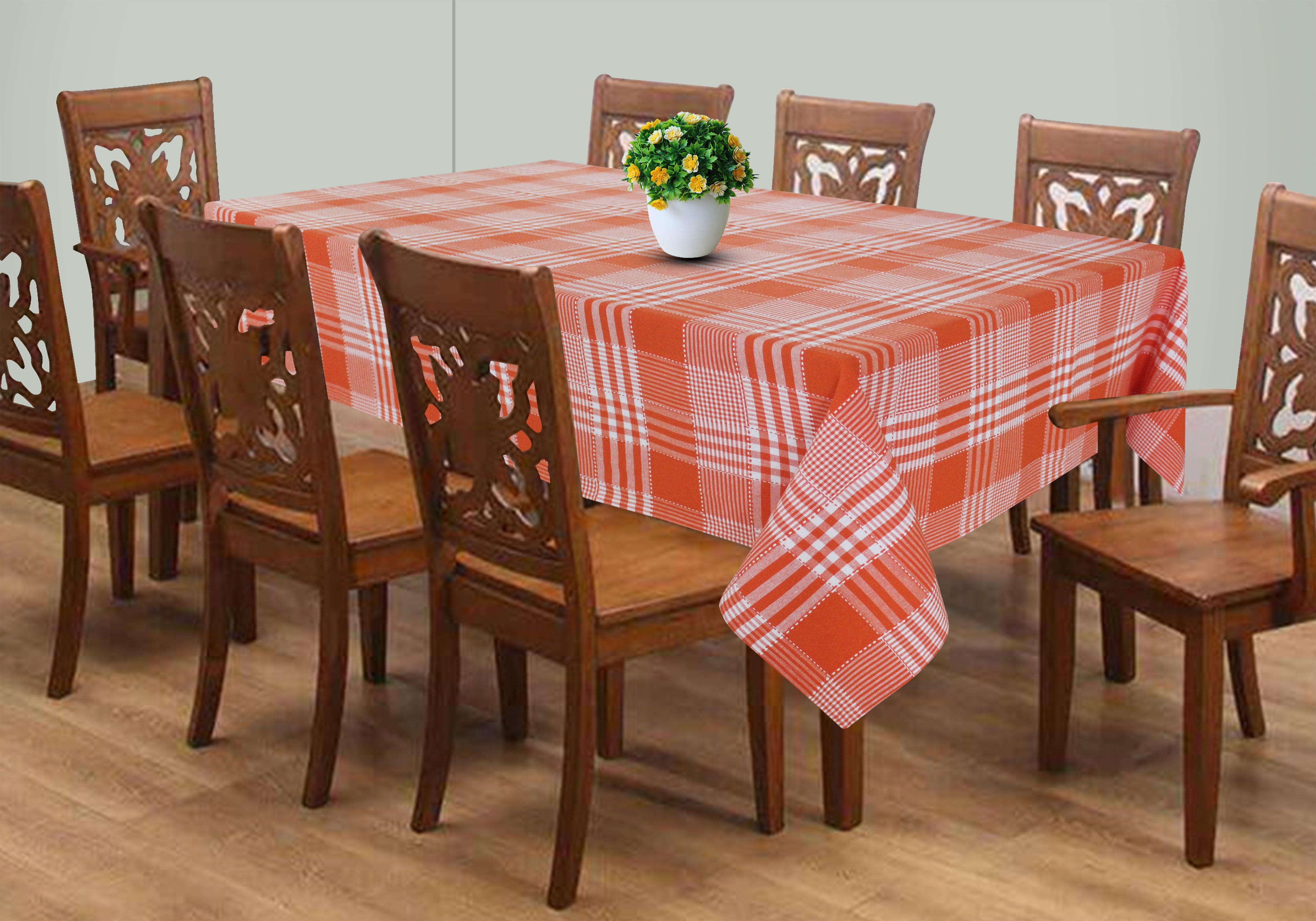 Cotton Track Dobby Orange 8 Seater Table Cloths
