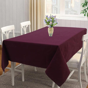 Cotton Solid Maroon 4 Seater Table Cloths Pack Of 1 freeshipping - Airwill