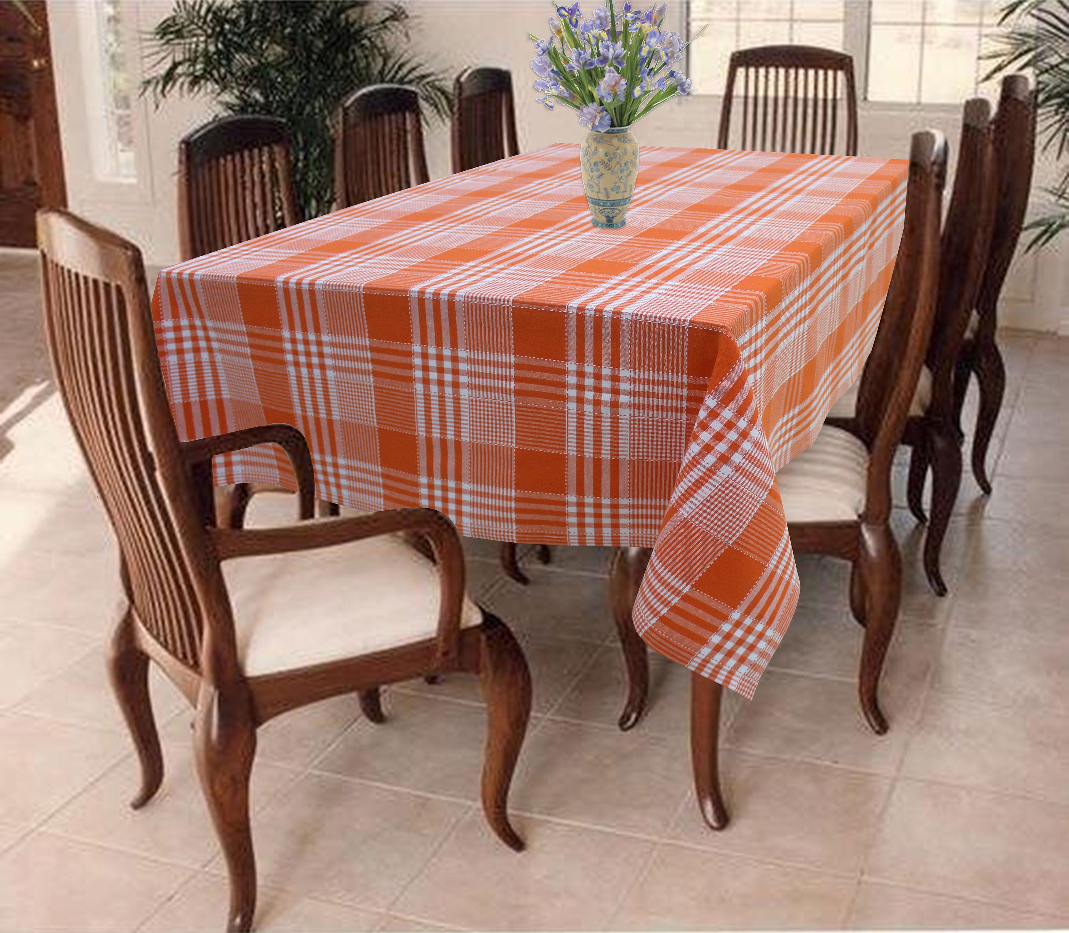 Cotton Track Dobby Orange 4 Seater Table Cloths
