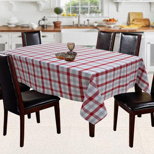 Cotton Lanfranki Red Check 6 Seater Table Cloths Pack Of 1 freeshipping - Airwill