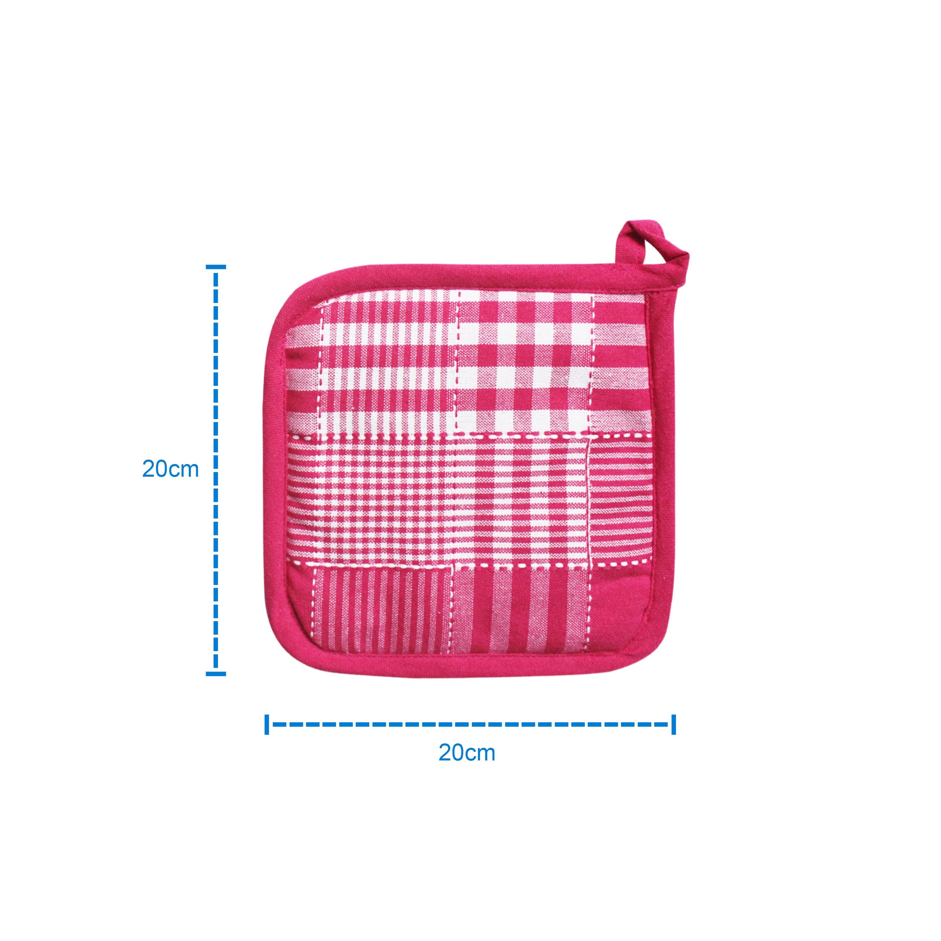 Cotton Track Dobby Rose Pot Holders Pack Of 3