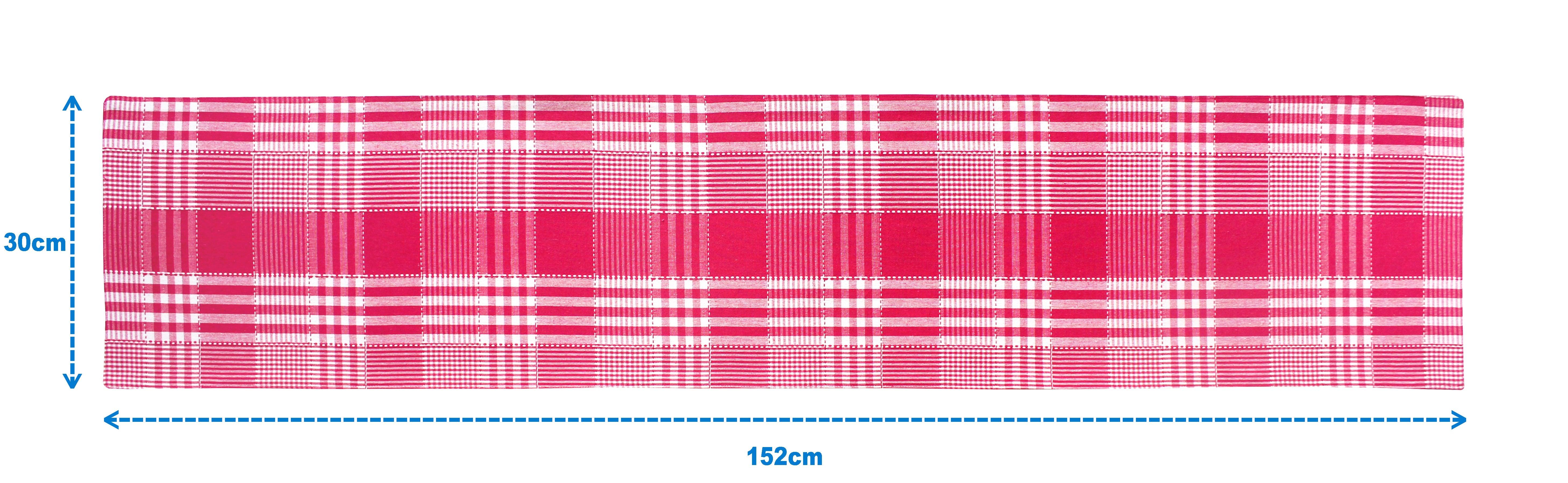 Cotton Track Dobby Rose Table Runner