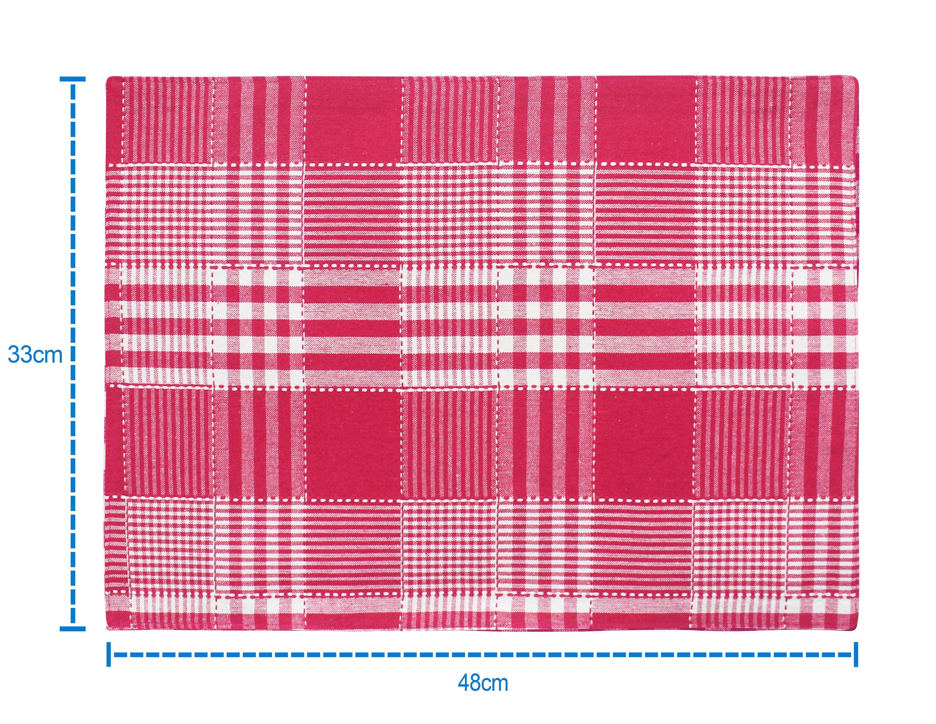 Cotton Track Dobby Pink Table Placemats Pack of 4