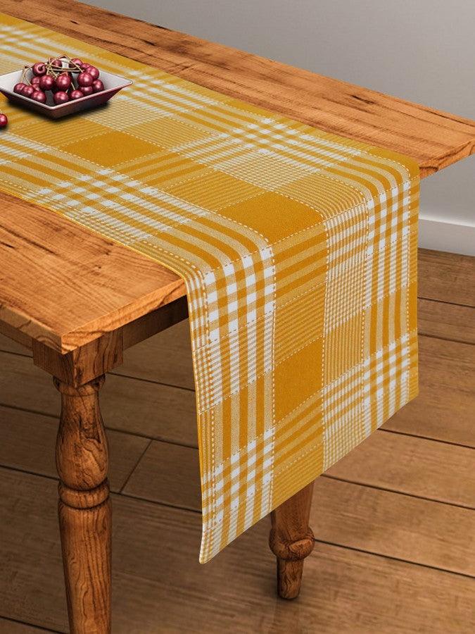 Cotton Track Dobby Yellow Table Runner