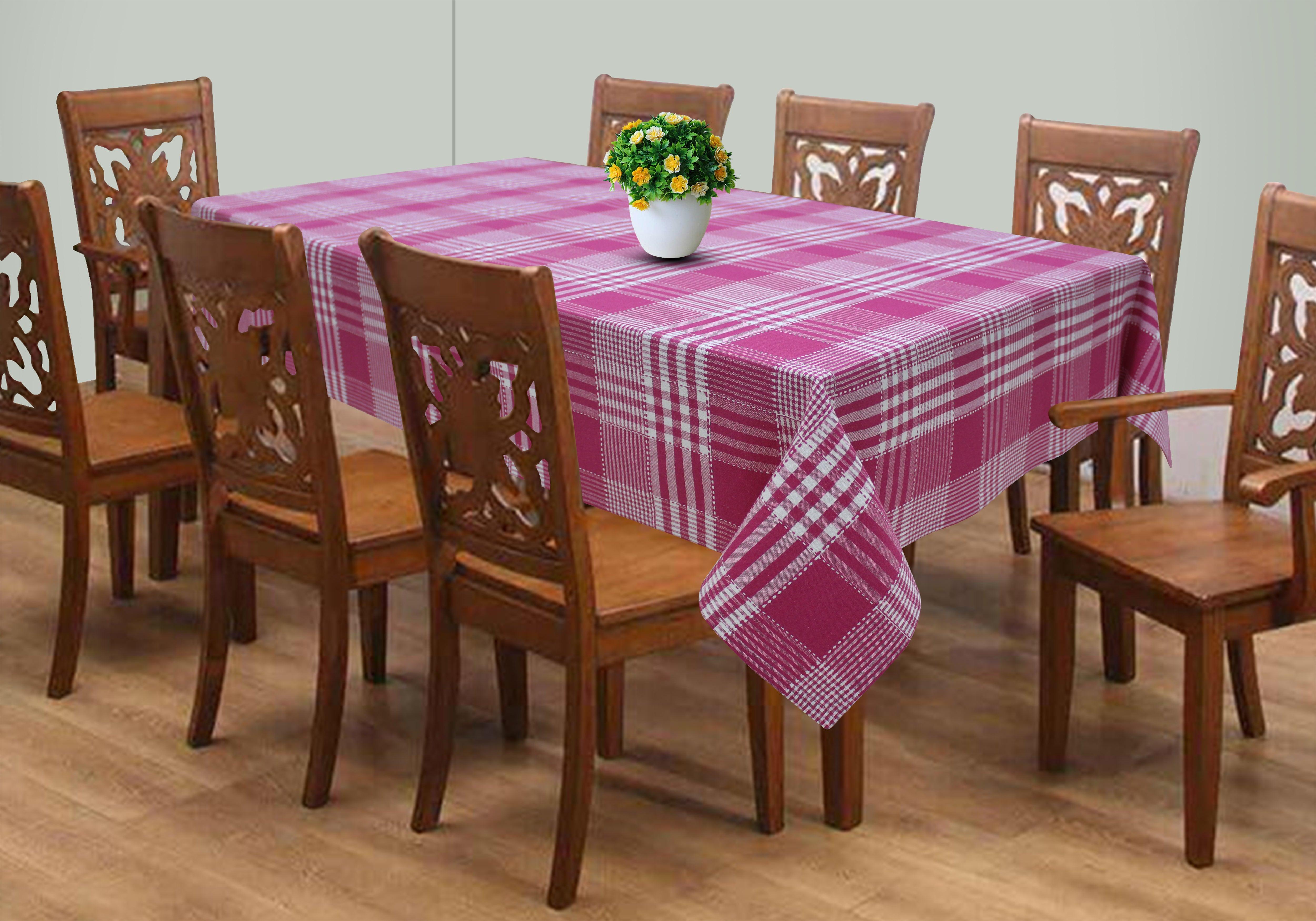 Cotton Track Dobby Rose 8 Seater Table Cloths