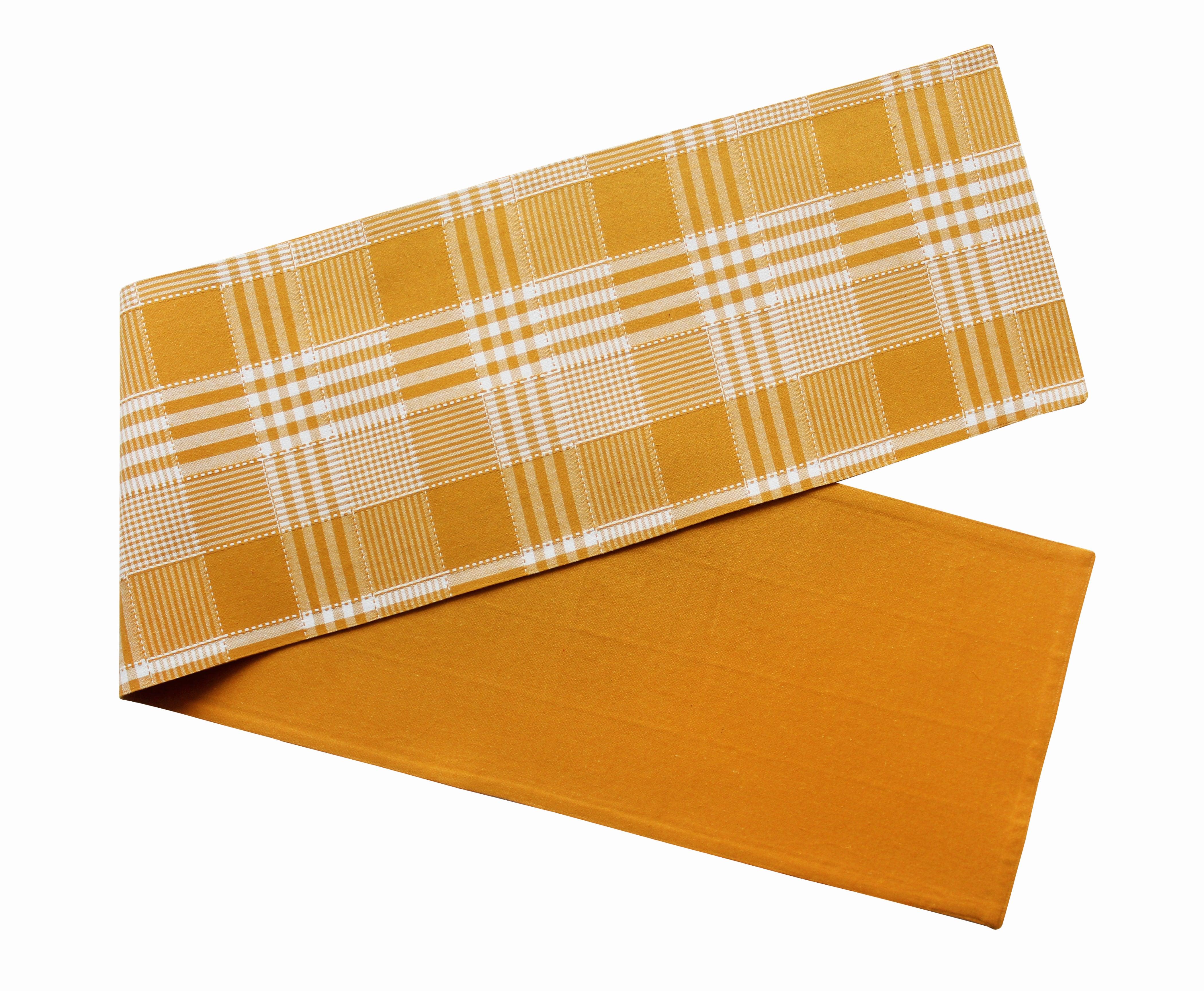 Cotton Track Dobby Yellow Table Runner