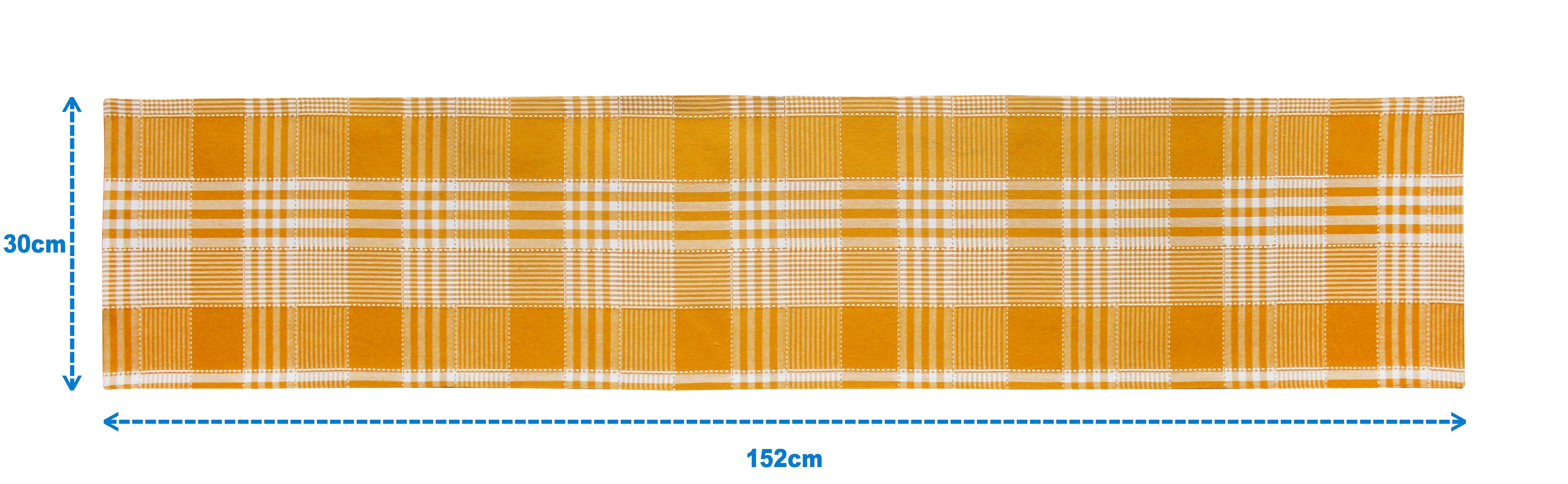 Cotton Track Dobby Yellow Table Runner
