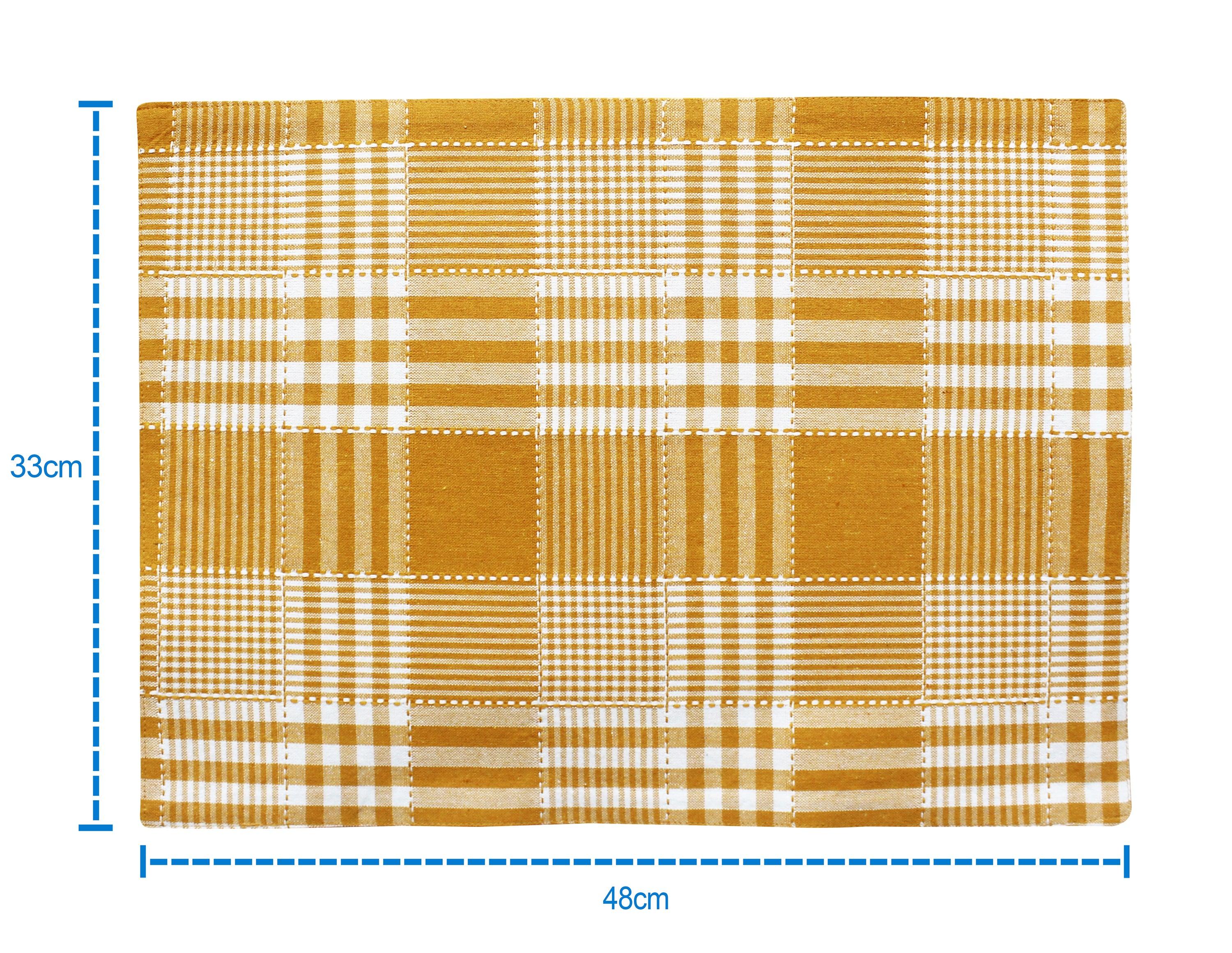Cotton Track Dobby Yellow Table Placemats Pack Of 4