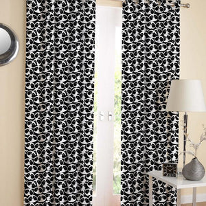 Cotton Black Panda 7ft Door Curtains Pack Of 2 freeshipping - Airwill