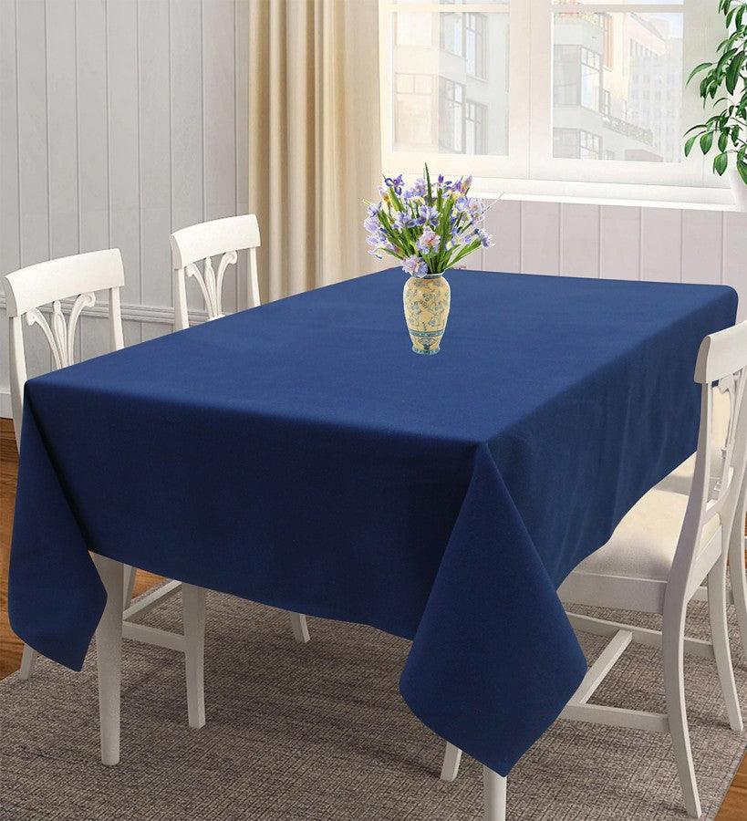 Cotton Solid Blue 4 Seater Table Cloths