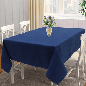 Cotton Solid Blue 4 Seater Table Cloths Pack Of 1 freeshipping - Airwill