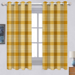 Cotton Track Dobby Yellow 5ft Window Curtains Pack Of 2 freeshipping - Airwill