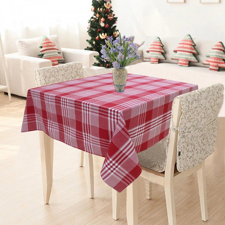 Cotton Track Dobby Red 2 Seaters Table Cloths