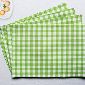 Cotton Gingham Check Green Table Placemats Pack Of 4 freeshipping - Airwill