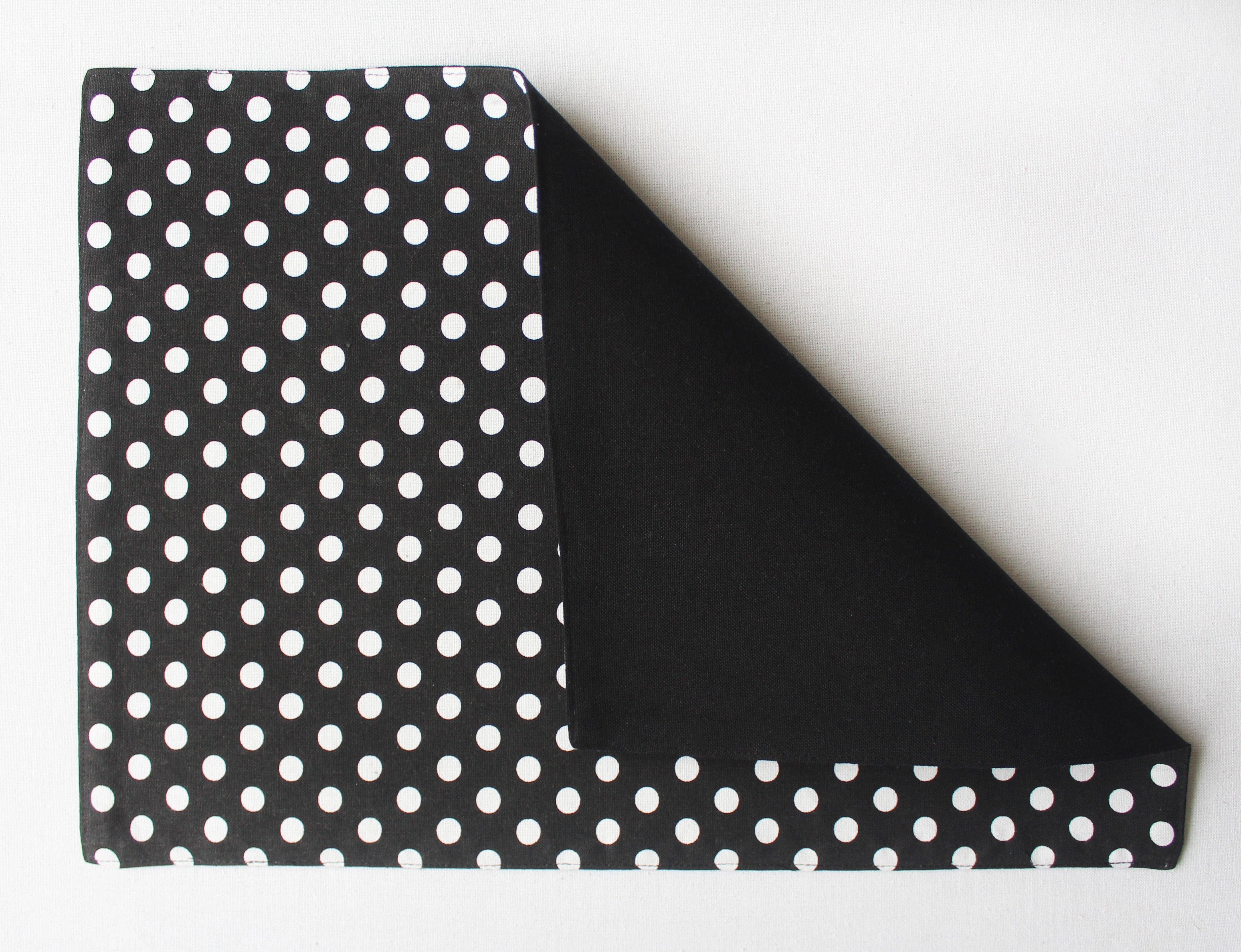 Cotton Black Polka Dot Table Placemats Pack Of 4