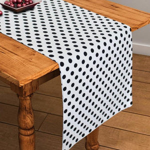 Cotton White Polka Dot 152cm Length Table Runner Pack Of 1 freeshipping - Airwill