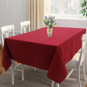 Cotton Solid Cherry Red 4 Seater Table Cloths Pack Of 1 freeshipping - Airwill