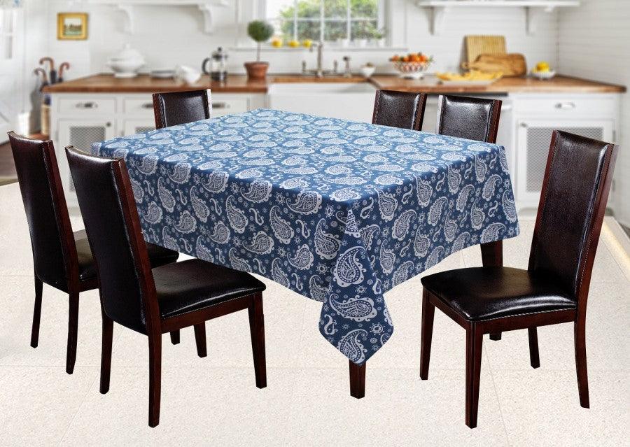 Cotton Blue Paislay 6 Seater Table Cloths