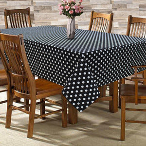 Cotton Black Polka Dot 6 Seater Table Cloths Pack Of 1 freeshipping - Airwill