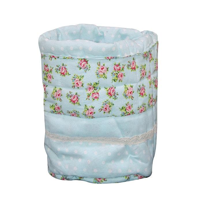 Cotton Blue Small Pink Rose Fruit Basket