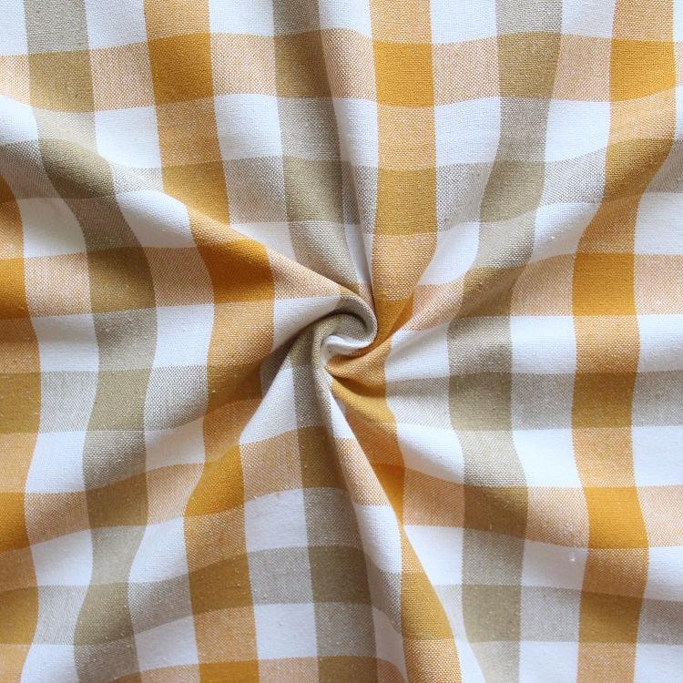 Cotton Lanfranki Yellow Check 6 Seater Table Cloths