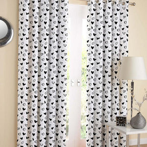 Cotton White Heart 7ft Door Curtains Pack Of 2 freeshipping - Airwill