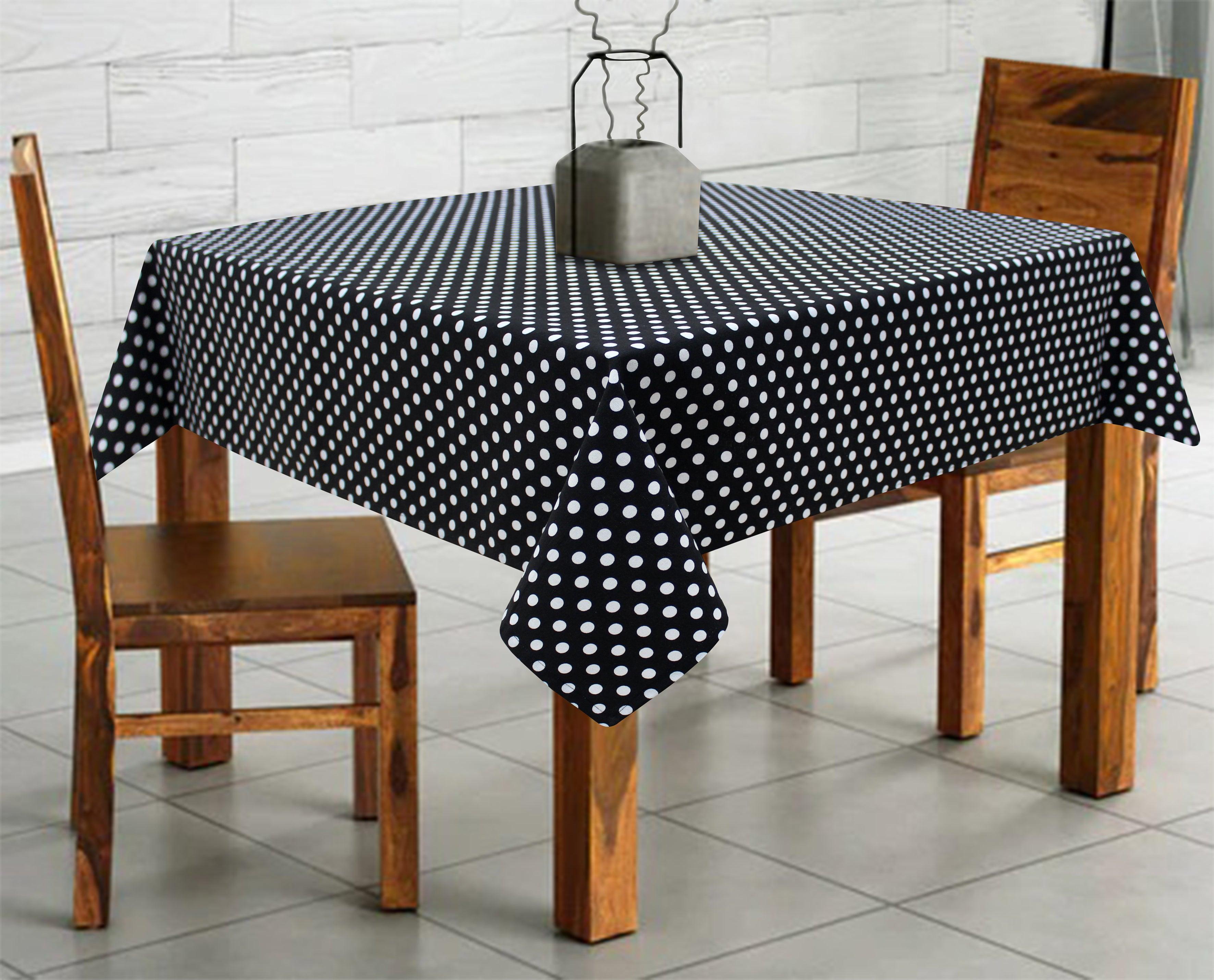 Cotton Black Polka Dot 2 Seaters Table Cloths