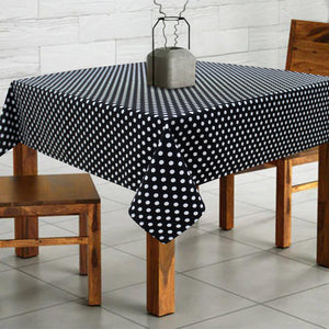 Cotton Black Polka Dot 2 Seater Table Cloths Pack Of 1 freeshipping - Airwill