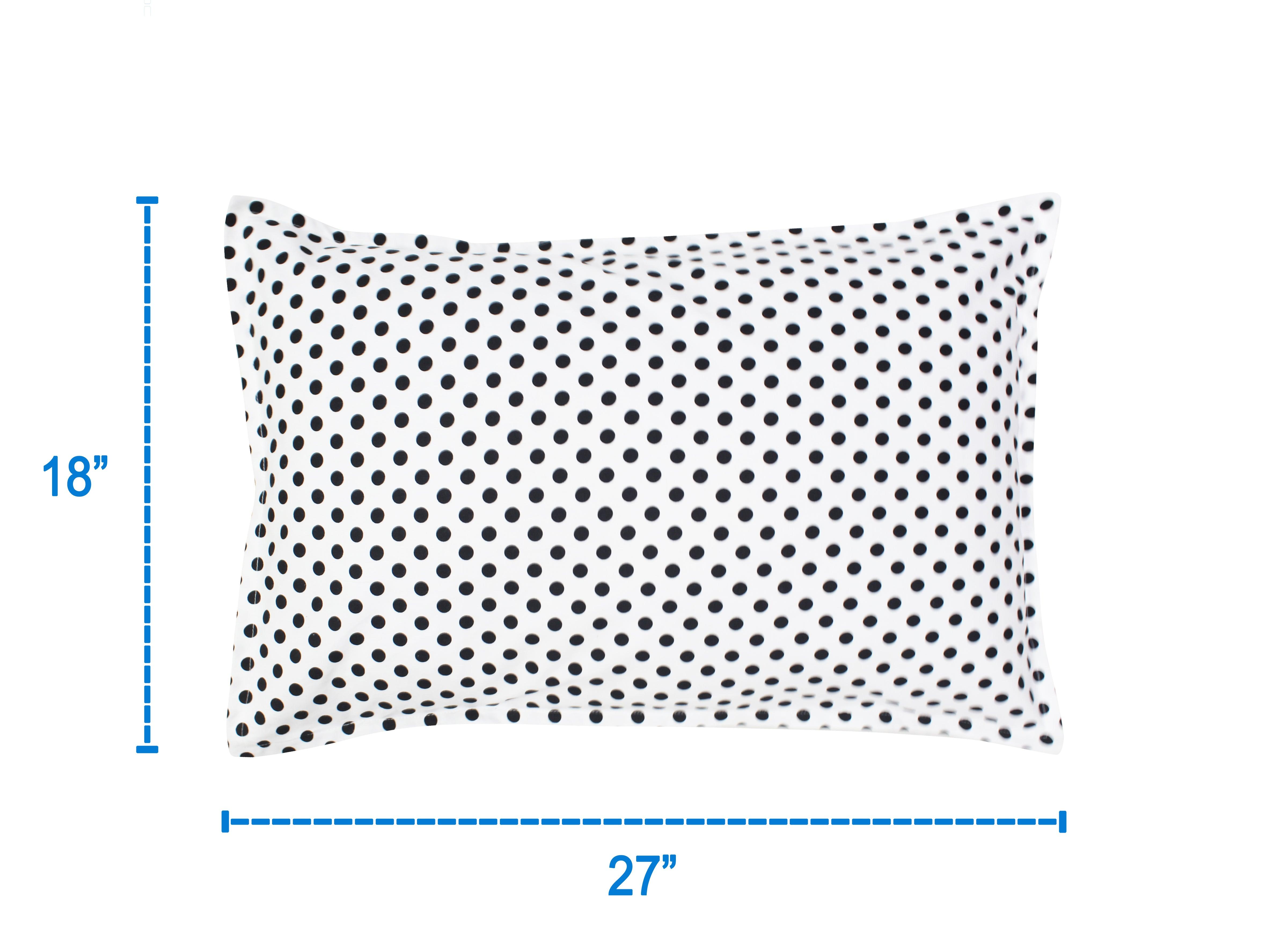 Cotton Polka Dot White Pillow Covers Pack Of 2