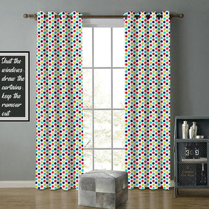 Cotton Singer Dot 9ft Long Door Curtains Pack Of 2 freeshipping - Airwill