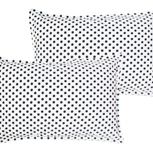 Cotton Polka Dot White Pillow Covers Pack Of 2 freeshipping - Airwill