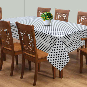 Cotton White Polka Dot 8 Seater Table Cloths Pack Of 1 freeshipping - Airwill