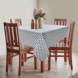 Cotton White Polka Dot 4 Seater Table Cloths Pack Of 1 freeshipping - Airwill