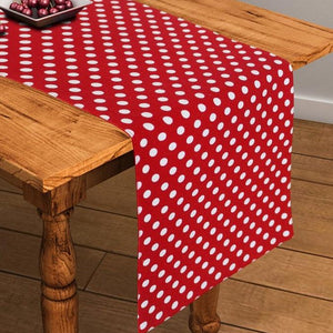 Cotton Red Polka Dot 152cm Length Table Runner Pack Of 1 freeshipping - Airwill
