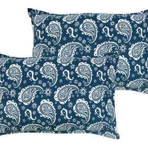 Cotton Blue Paislay Pillow Covers Pack Of 2 freeshipping - Airwill