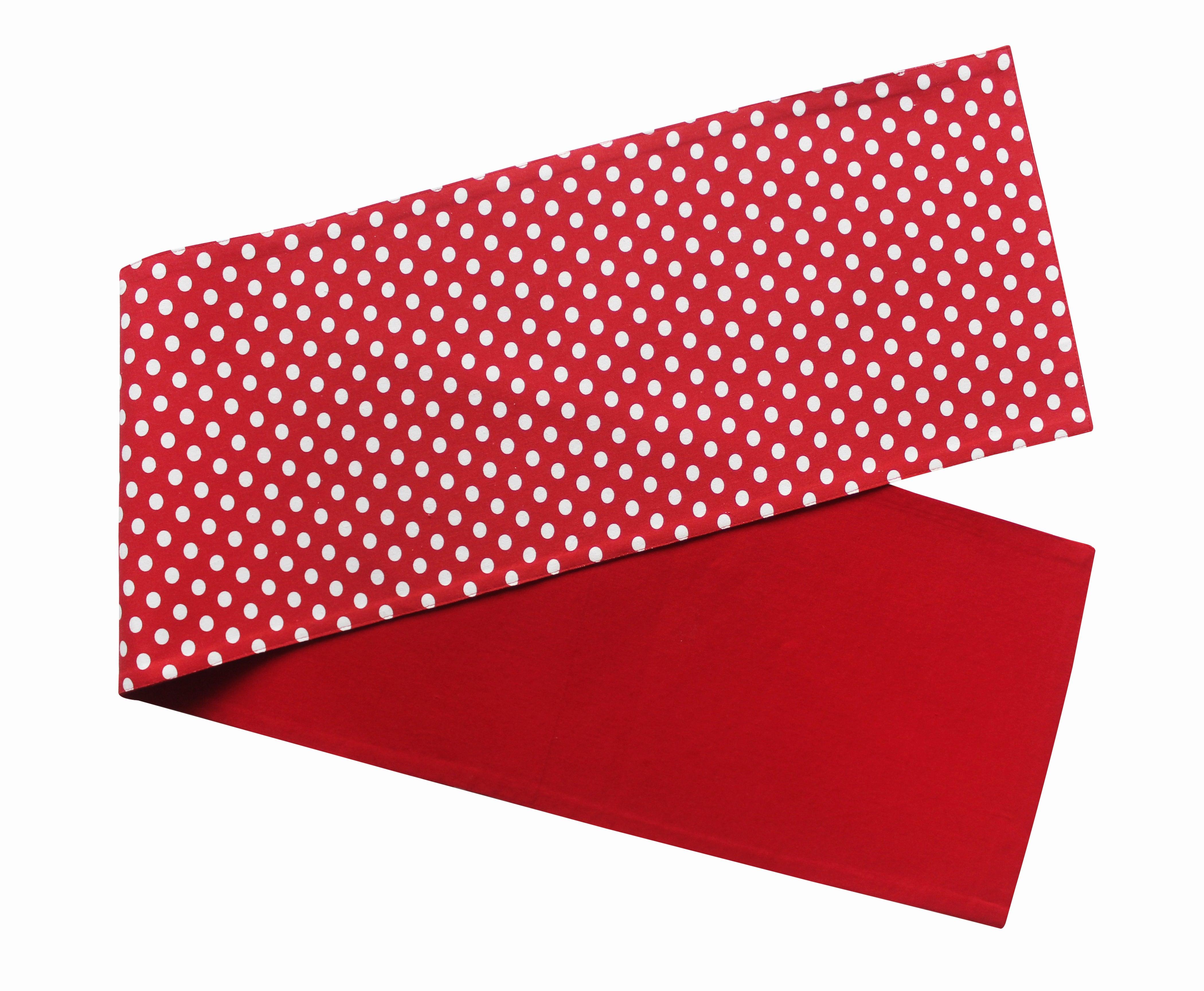 Cotton Red Polka Dot Table Runner