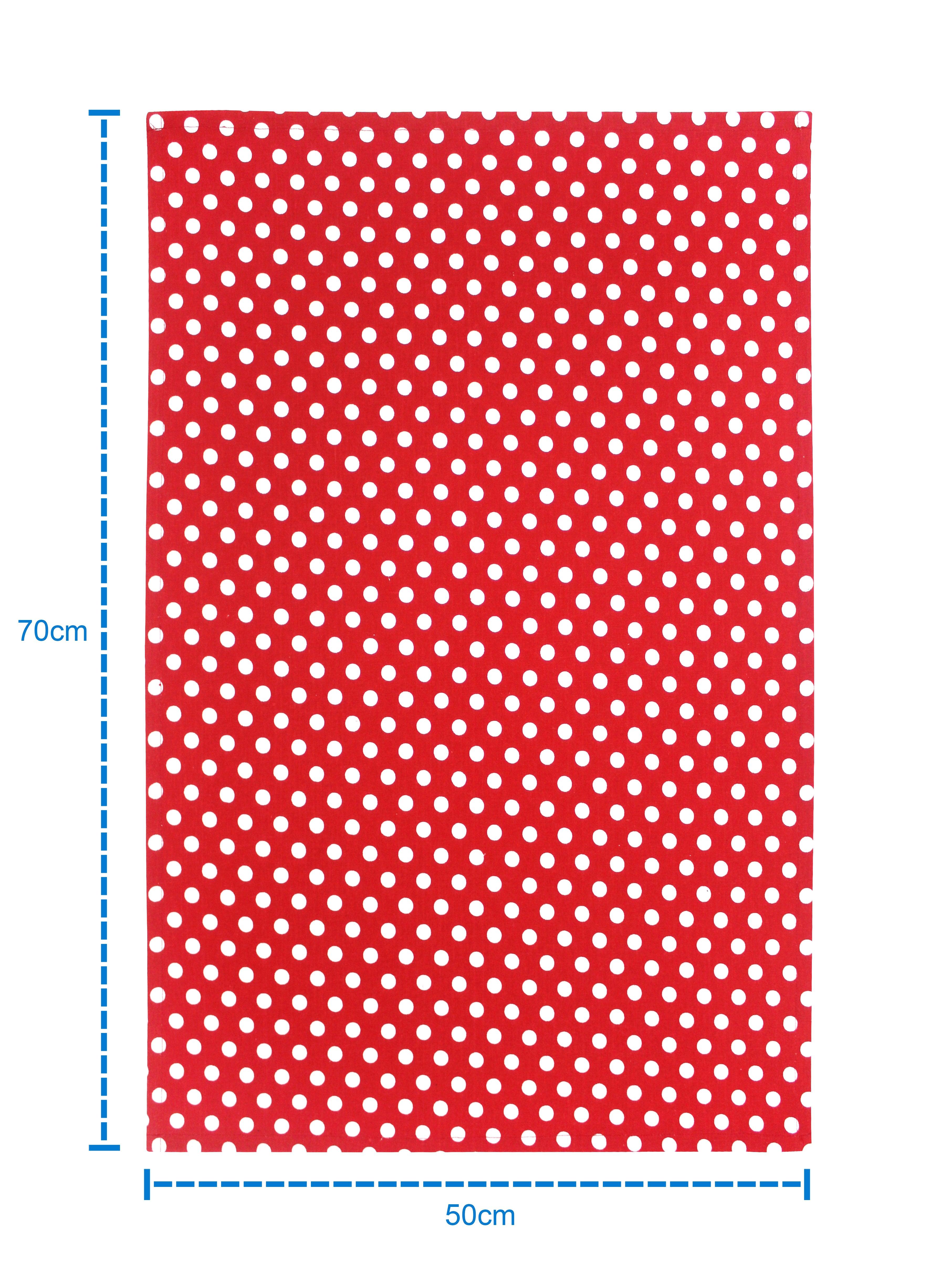 Cotton Red Polka Dot Kitchen Towels Pack Of 4