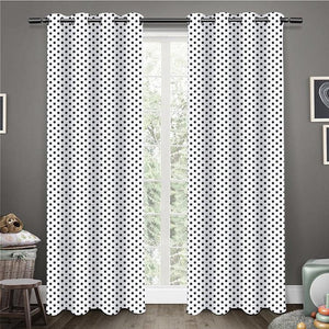 Cotton White Polka Dot 9ft Long Door Curtains Pack Of 2 freeshipping - Airwill