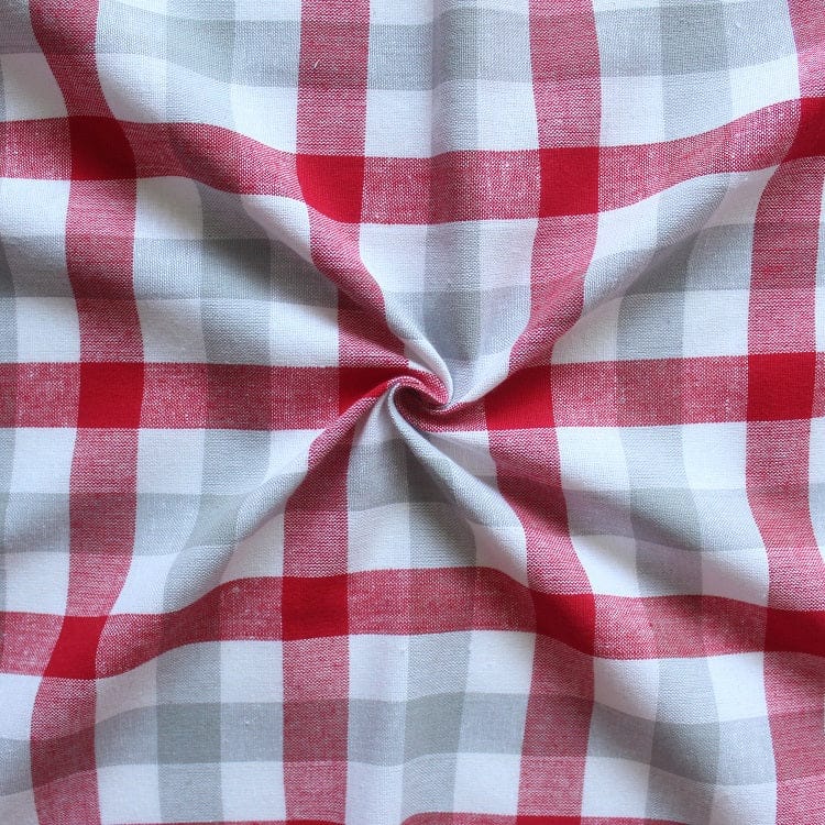 Cotton Lanfranki Check Red with Border 8 Seater Table Cloth