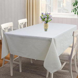 Cotton Solid White 4 Seater Table Cloths Pack Of 1 freeshipping - Airwill