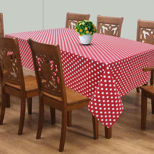 Cotton Red Polka Dot 8 Seater Table Cloths Pack Of 1 freeshipping - Airwill