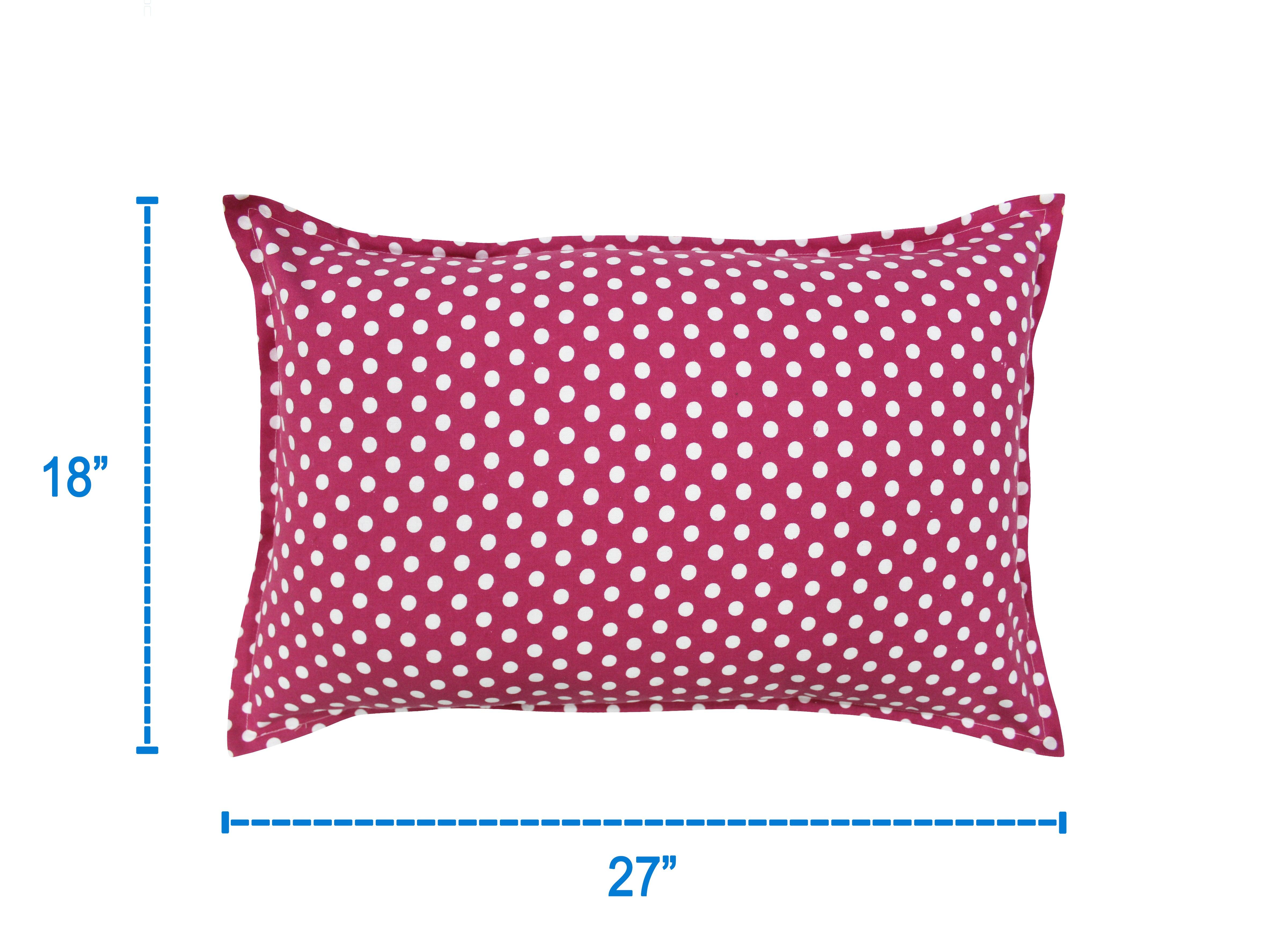 Cotton Polka Dot Pink Pillow Covers Pack Of 2
