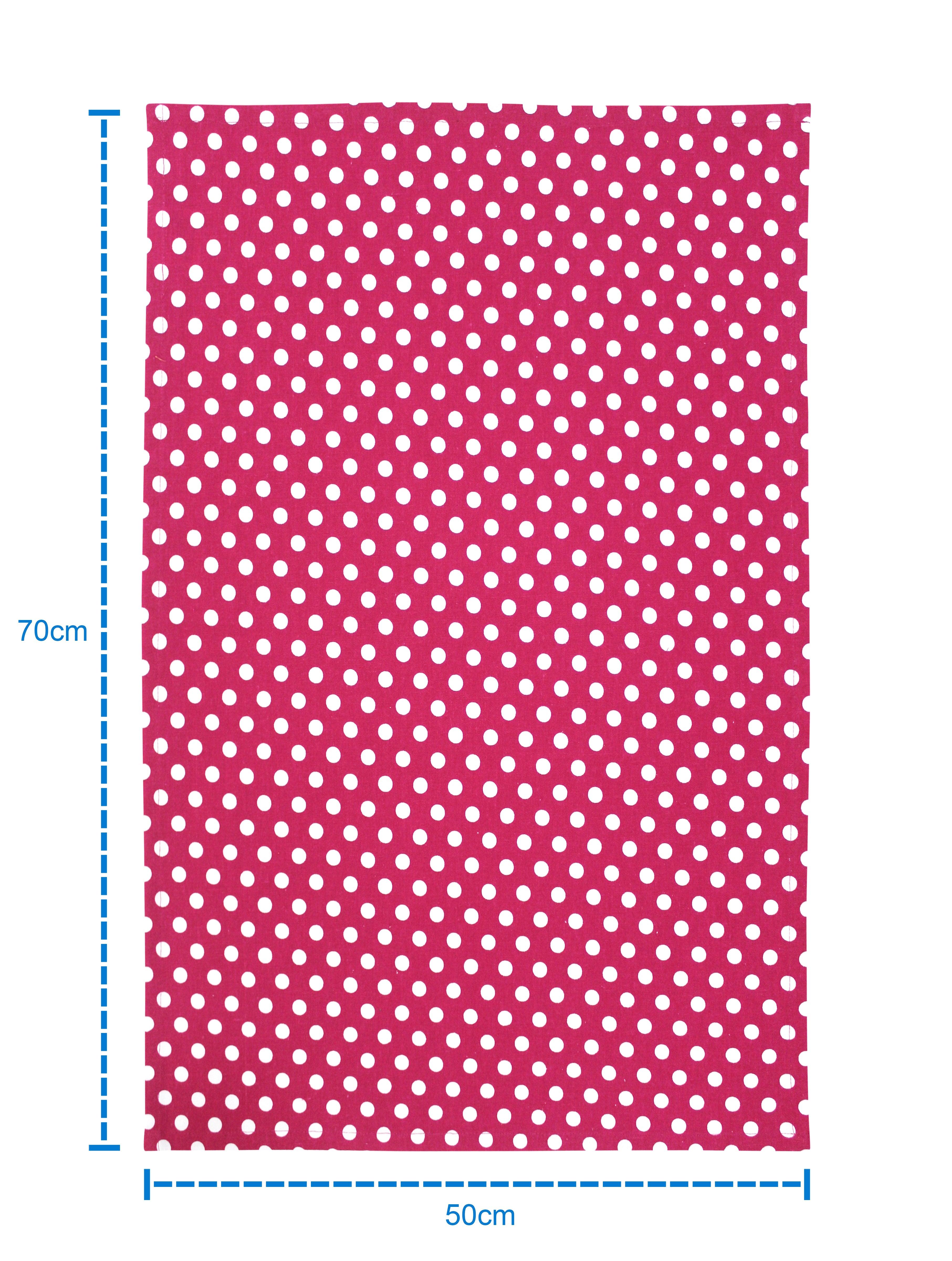 Cotton Polka Dot Pink and Blue Kitchen Towels Pack Of 4