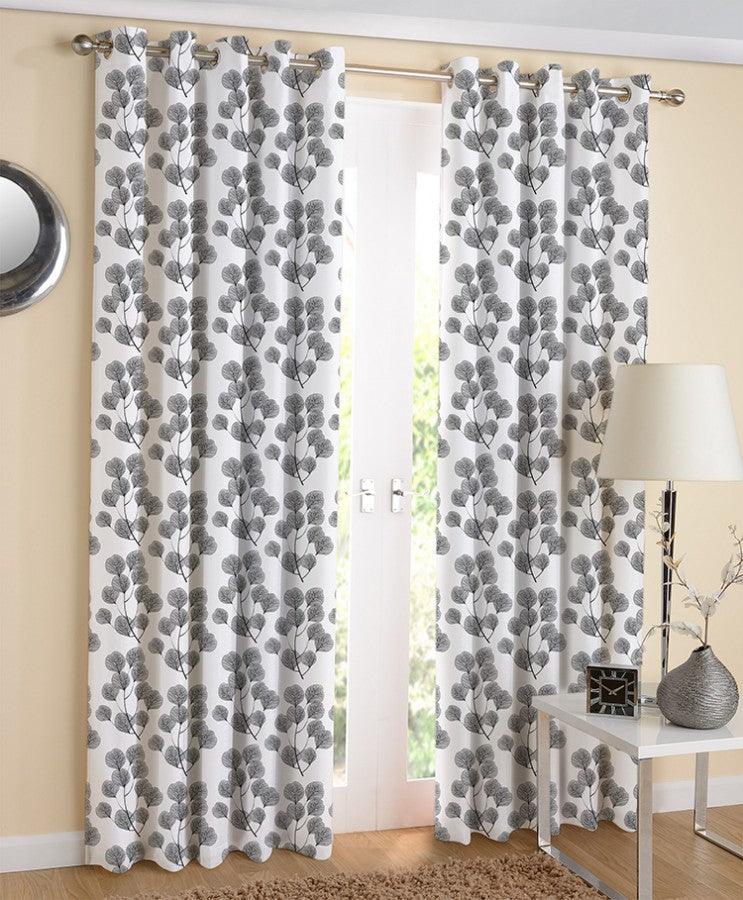 Cotton Root Leaf 7ft Door Curtains Pack Of 2