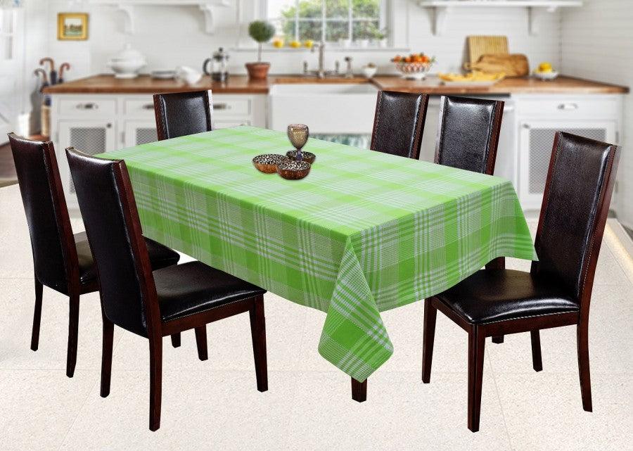 Cotton Track Dobby Green 6 Seater Table Cloths