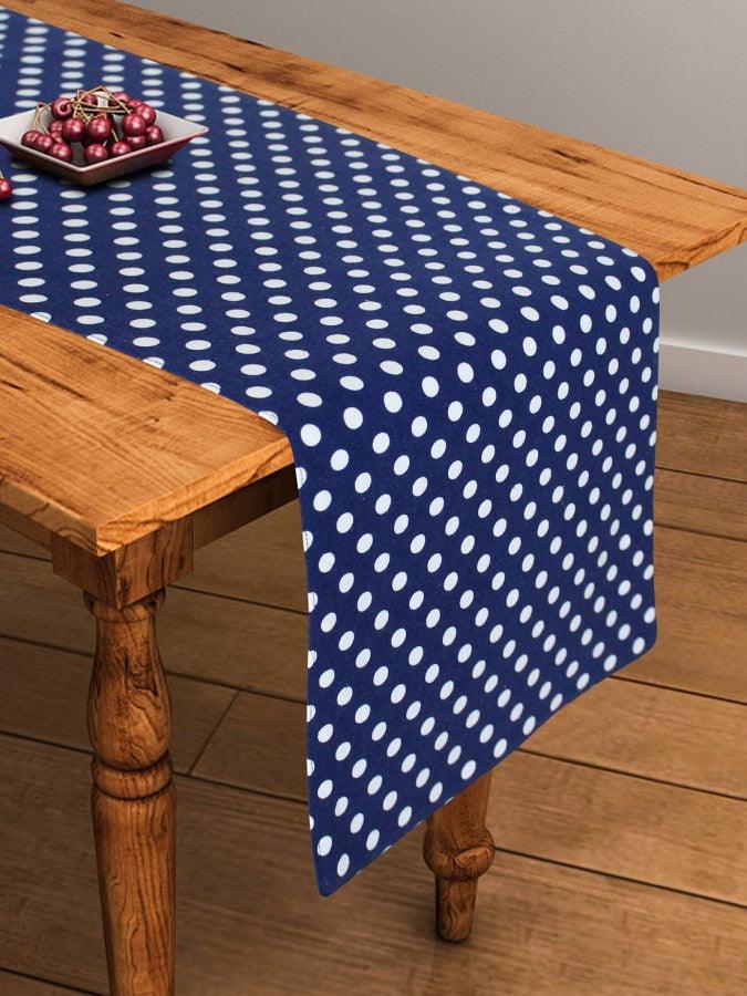 Cotton Blue Polka Dot Table Runner